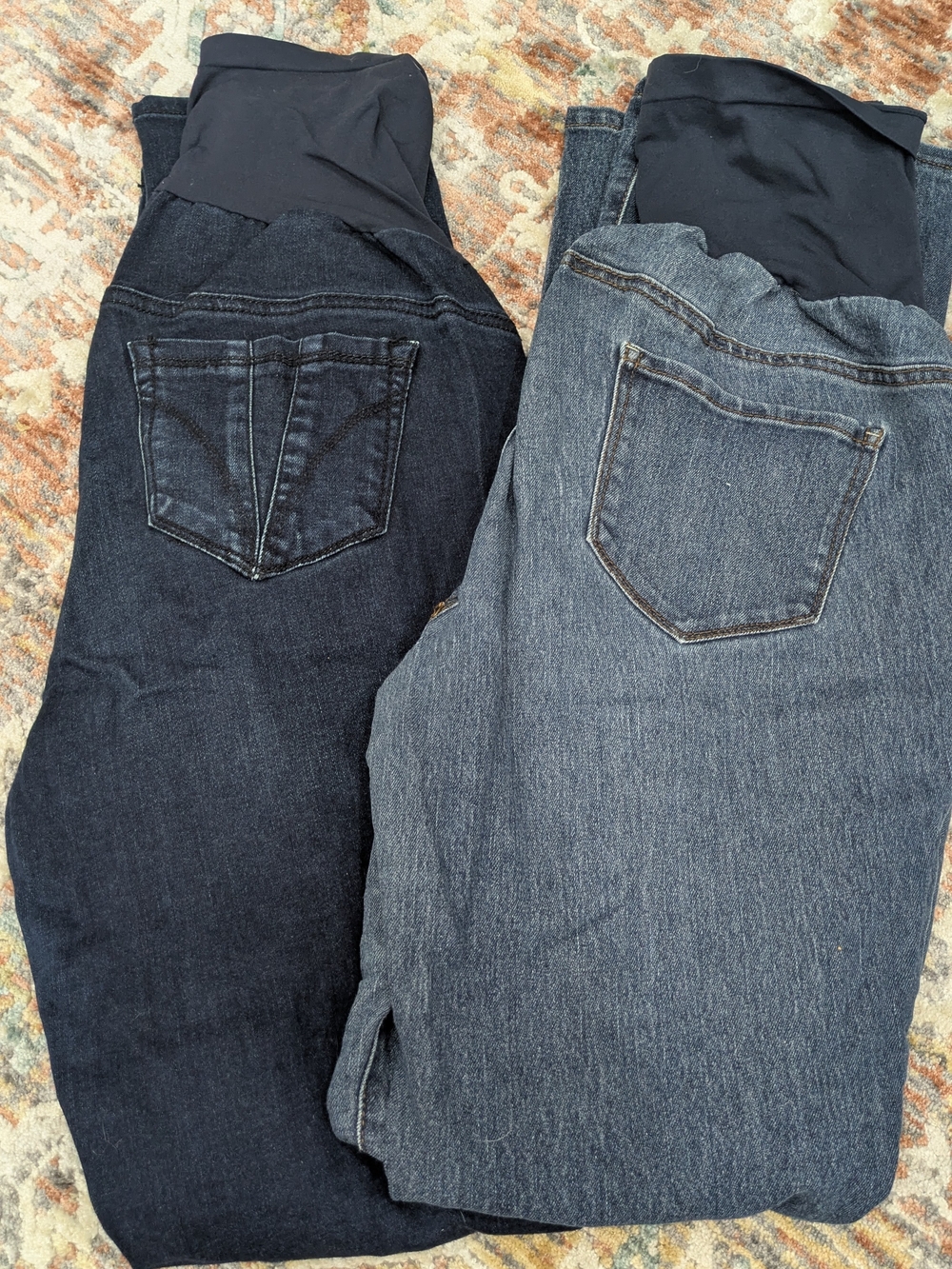 Indigo Blue Maternity Denim Pants - Dark Wash & Medium Wash Blue
